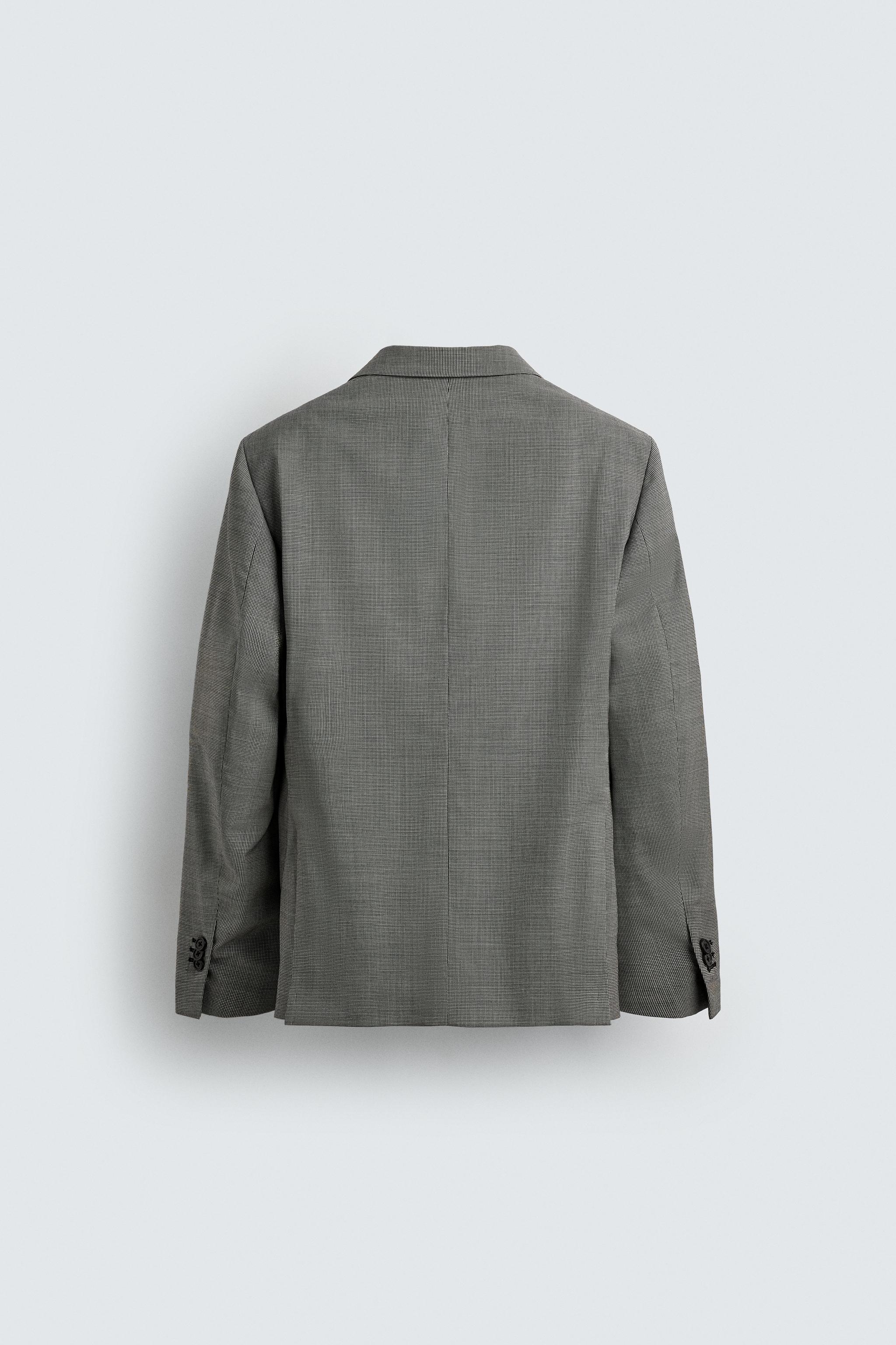 PLAID WOOL BLEND SUIT JACKET